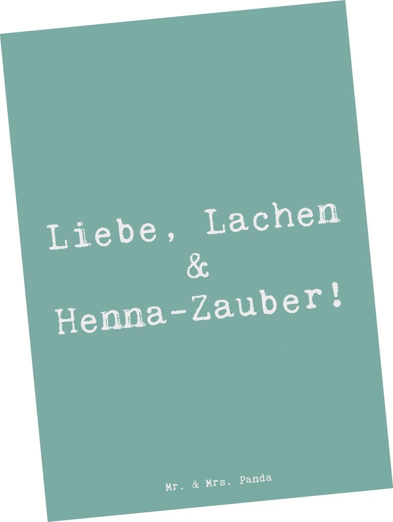 Mr. & Mrs. Panda Postkarte Spruch Henna-Abend Magie - Meeresbrise - Geschenk, bildkarte, Heiraten, Lachen, Geschenke, Ansichtskarten, Postkarten, b...