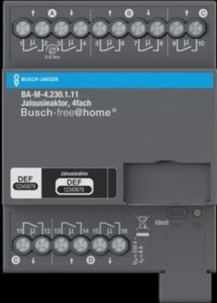 Module de commande pour stores 4 sorties Busch-free@home 230V REG