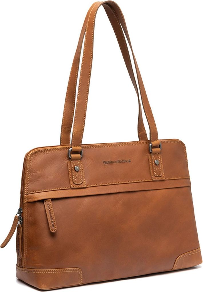 The Chesterfield Brand Schultertasche mit Laptopfach Branson Shoulderbag Cognac braun