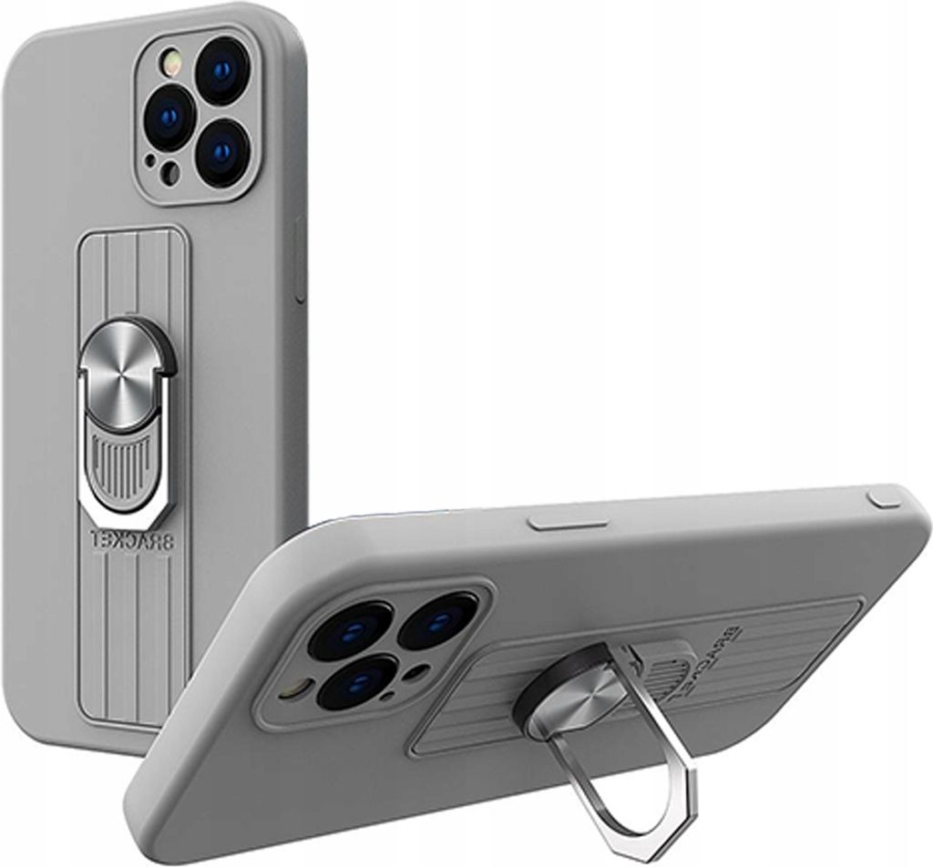 Ring Case Silikonhülle mit Fingerring und Ständer für Samsung Galaxy S21 Ultra 5G Silber