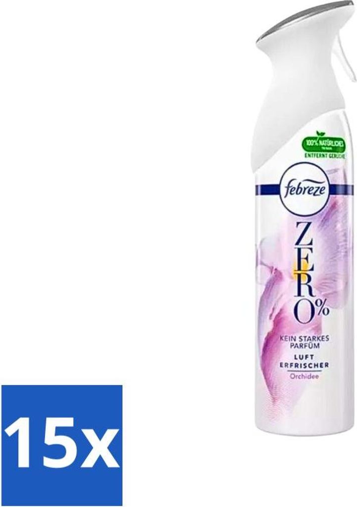 Febreze Spray – 0 % – Orchidee – Lufterfrischer – 300 ml - Vorteilspack - 15 Stücke