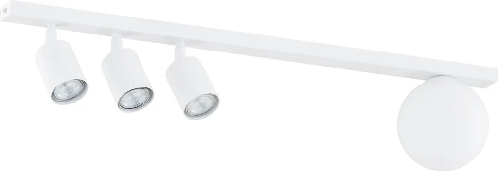 Plafonnier BASTER blanc 70cm 3xGU10 + 1xE14 Emibig luminaire design