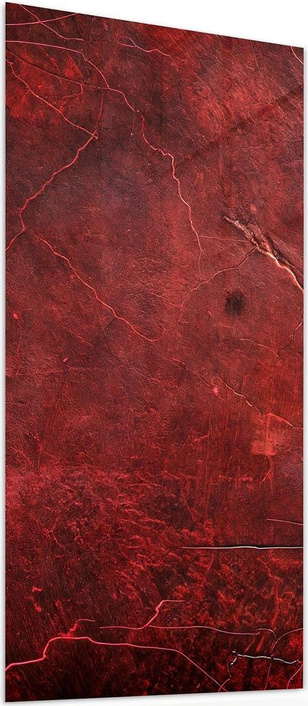 Glasbild 55x110cm in XXL für Wohnzimmer, Schlafzimmer Motiv Rote Struktur