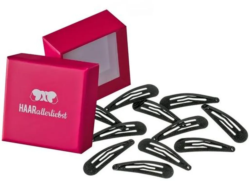 Barrettes Cheveux Antidérapantes 5 cm Noir Tenue Extra Forte Lot de 12