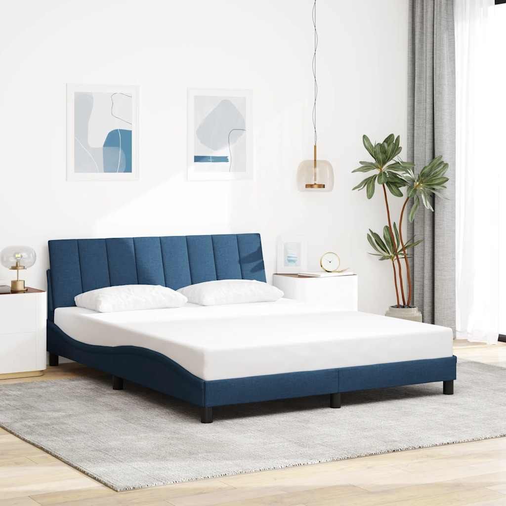 Maison Exclusive - Bettgestell ohne Matratze "Hanko" Blau 160x200 cm Stoff