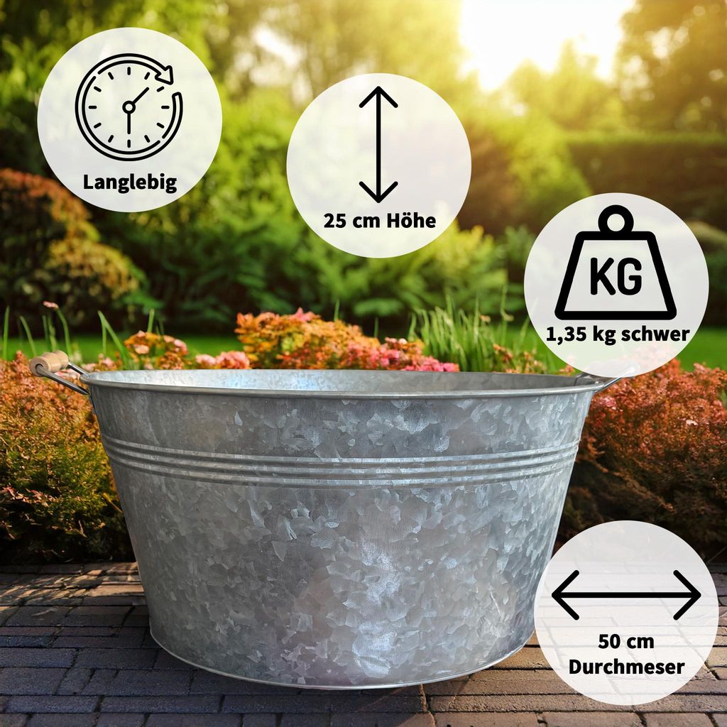 Solar Brunnen Set inkl. Akku - 50 cm Metall-Schale Produktbild 