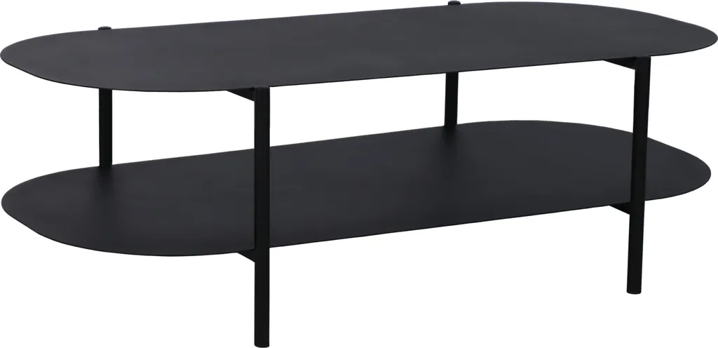 Table basse noire Enebakk 112x62 cm en métal résistant et design épuré
