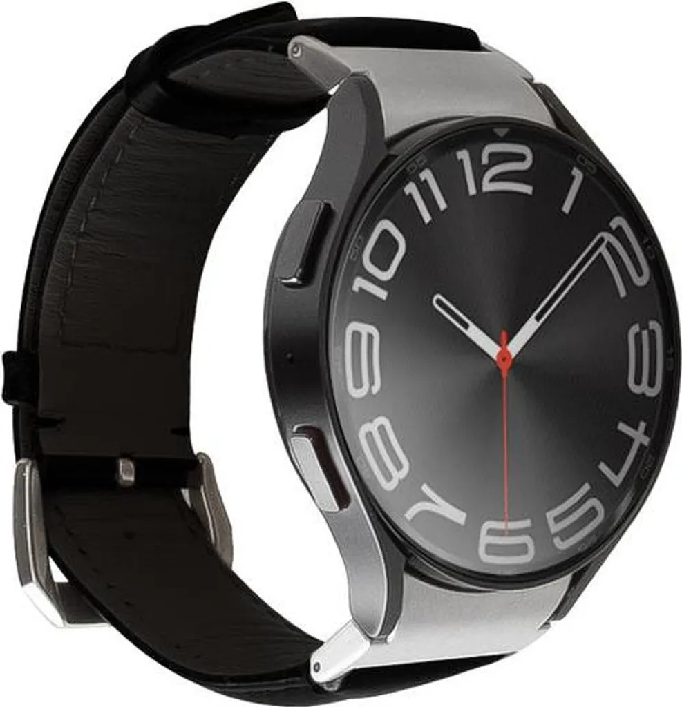 Accessoire Chic pour Samsung Galaxy Watch 6 : Bracelet Cuir et Argent