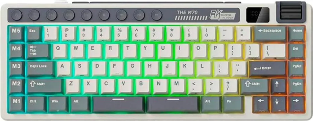 Clavier Gaming ROYAL KLUDGE RK M70 Cyan Violet - Commutateur Beige