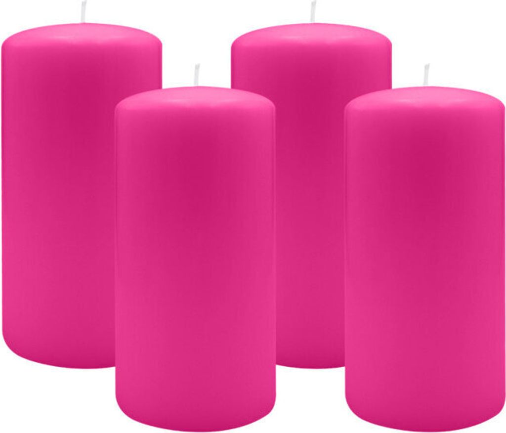 2er Set Adventskranzkerzen Fuchsia Pink Ø 100 x 300 mm
