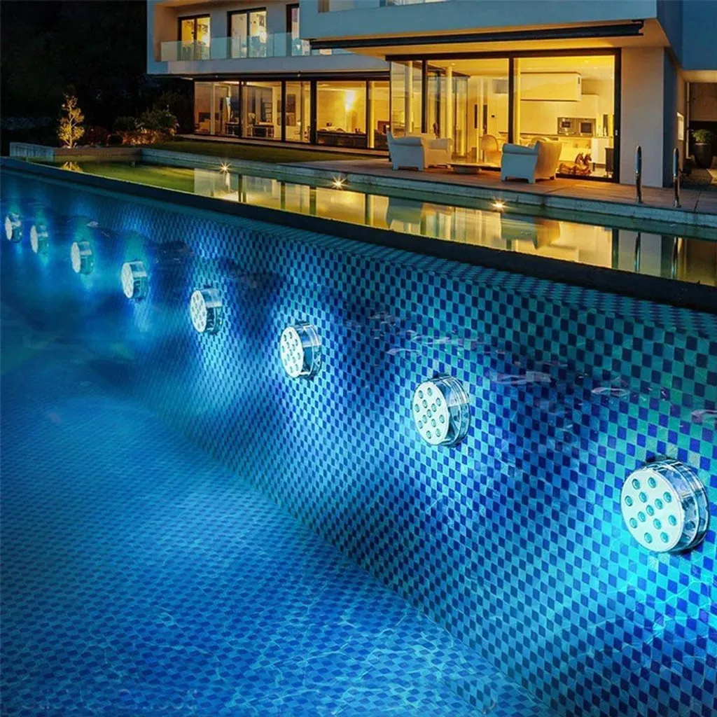Luci LED Piscina con Ventosa APP e Telecomando - Set 4 Pezzi IP68 - 5