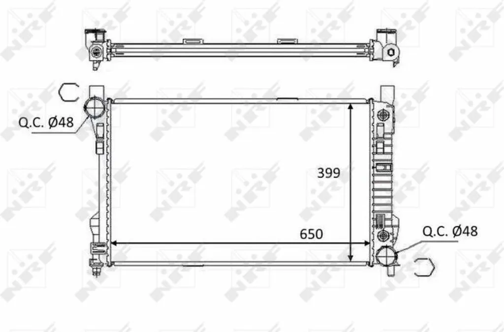 Radiateur moteur NRF 58390 pour Mercedes Classe C W203 et CLK OE 2035004703