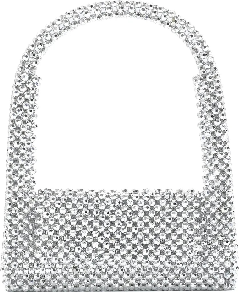 Borsa Koosh Argento Vintage Style | Pochette Retro Donna Disco Party