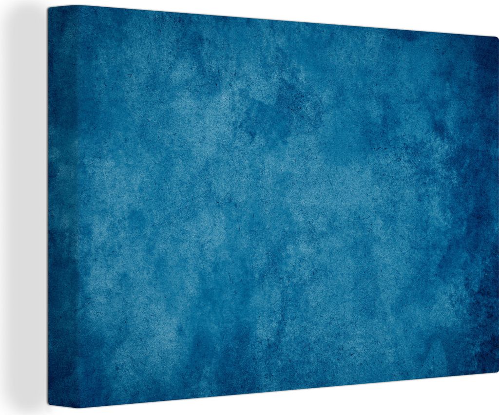 OneMillionCanvasses - Leinwandbilder - 150x100 cm, Beton - Blau - Vintage - Strukturiert - Industriell, Wandbilder Kunstdruck Wanddekoration - Fo...