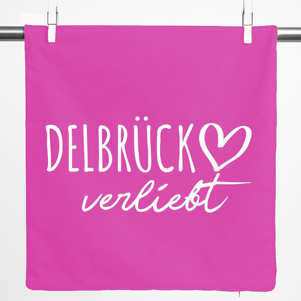 Huuraa Kissenbezug Delbrück verliebt 40x40cm Fuchsia Baumwolle Dekokissenbezug Geschenkidee