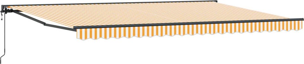 Einziehbare Markise Gelb und Weiß 500 x 300 cm