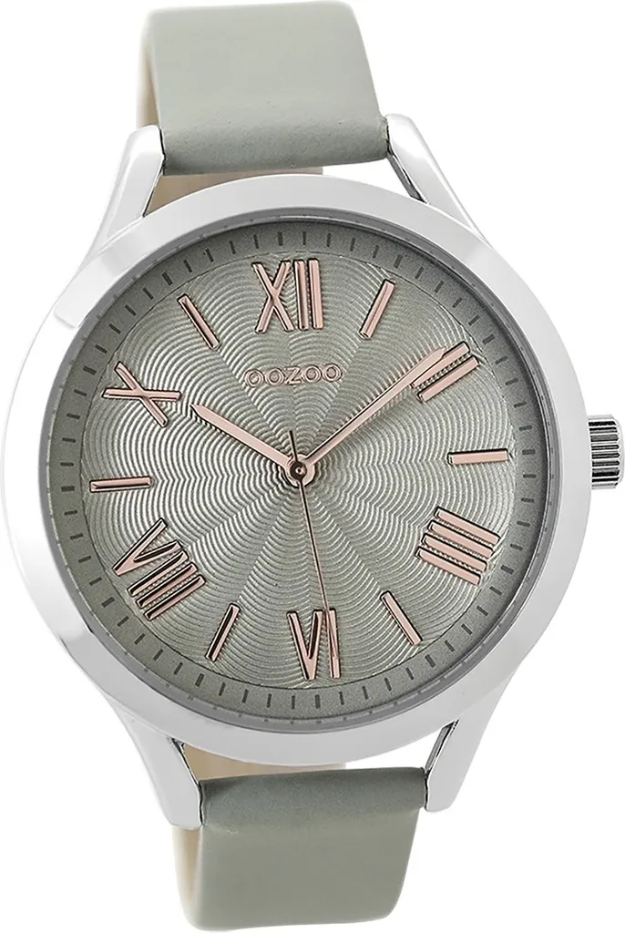 Montre à Quartz Femme Oozoo avec Bracelet en Cuir Gris et Cadran Mat