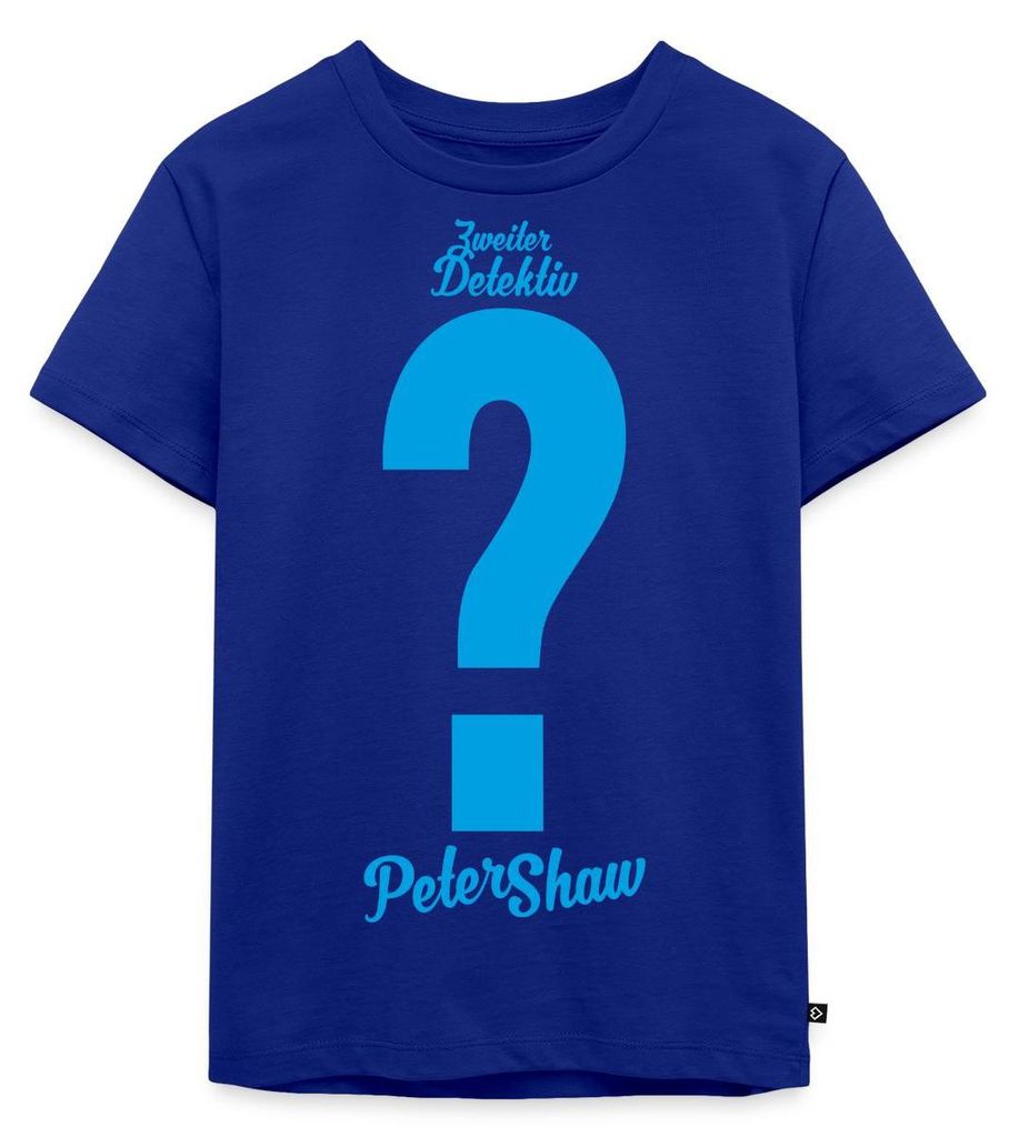 Spreadshirt Die Drei Fragezeichen Peter Shaw Kostüm Karneval Kinder Premium T-Shirt, 122/128 (6 Jahre), Royalblau