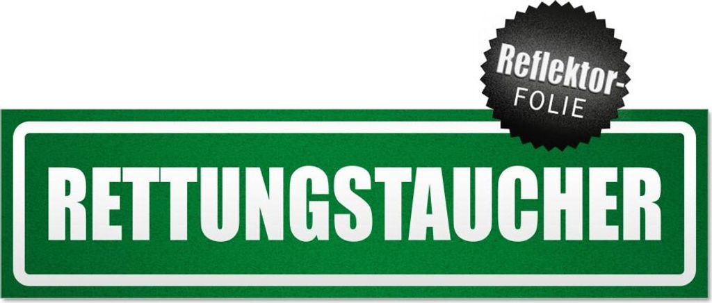 Rettungstaucher invertiert Magnetschild Schild magnetisch