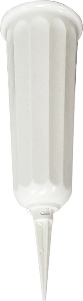 Grabvase aus Kunststoff mit Erdspieß | Friedhofsvase in Weiß | Grabsteckvase | frostsicher Steckvase für Grab | wetterfeste Blumenvase für Frie...