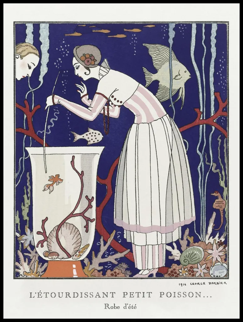 Décorer un grand mur vide avec l'affiche vintage poisson 75x100 cm