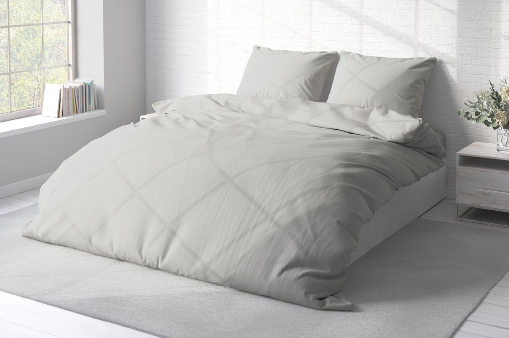 Uni Bettwäsche 200x220 cm grau Bettbezug Doppelbett Produktbild 3