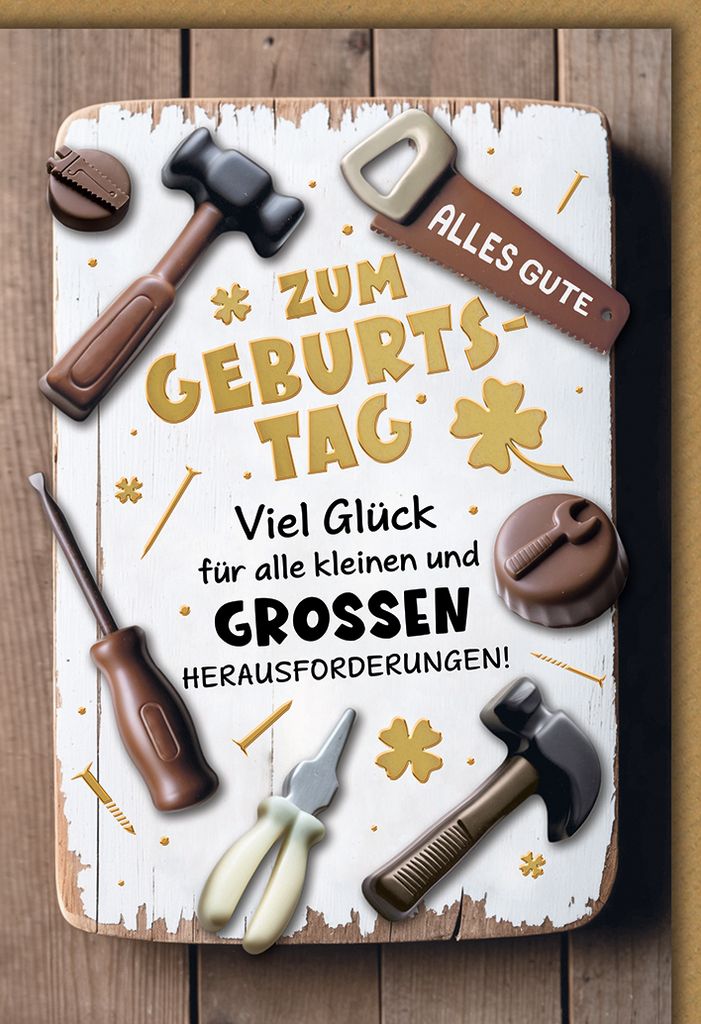 Geburtstag Werkzeug aus Schokolade Glück für Produktbild 