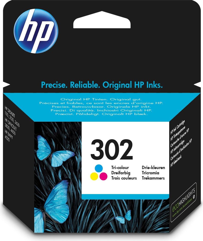HP Oryginalny wkład atramentowy 302, trójkolorowy Zdjęcie produktu 