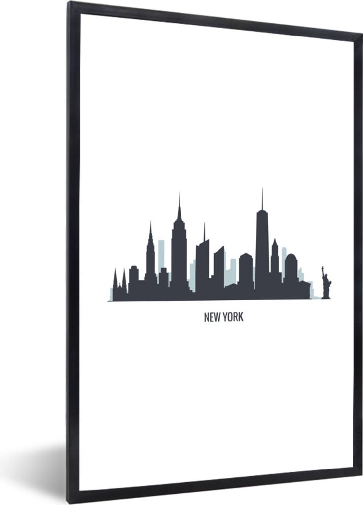 MuchoWow Gerahmtes Poster New York - USA - Skyline 20x30 cm - Poster mit Schwarzem Bilderrahmen Wandposter Rahmen Foto Bilder - Drucken - Bilder ...