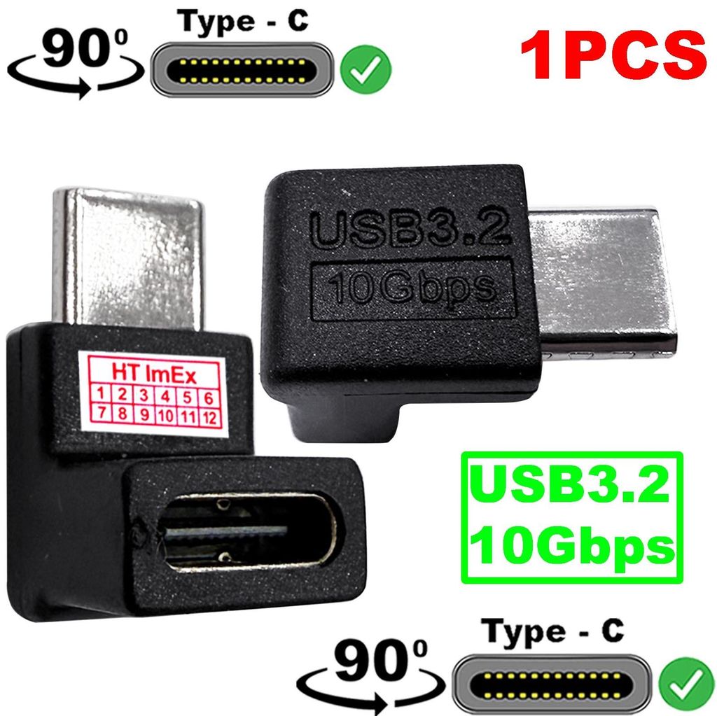USB-C 3.2 10Gbps Stecker auf USB-C Buchse Winkel Adapter für Samsung Galaxy S24 Ultra, S23, S22+, S25, S25+