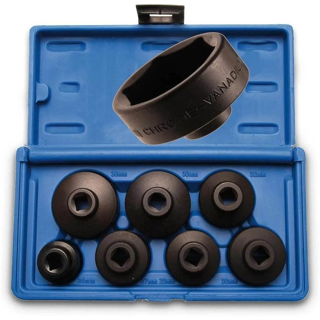 Coffret de Cloches pour Filtre à Huile 24 à 38 mm - Kit de 7 Pièces