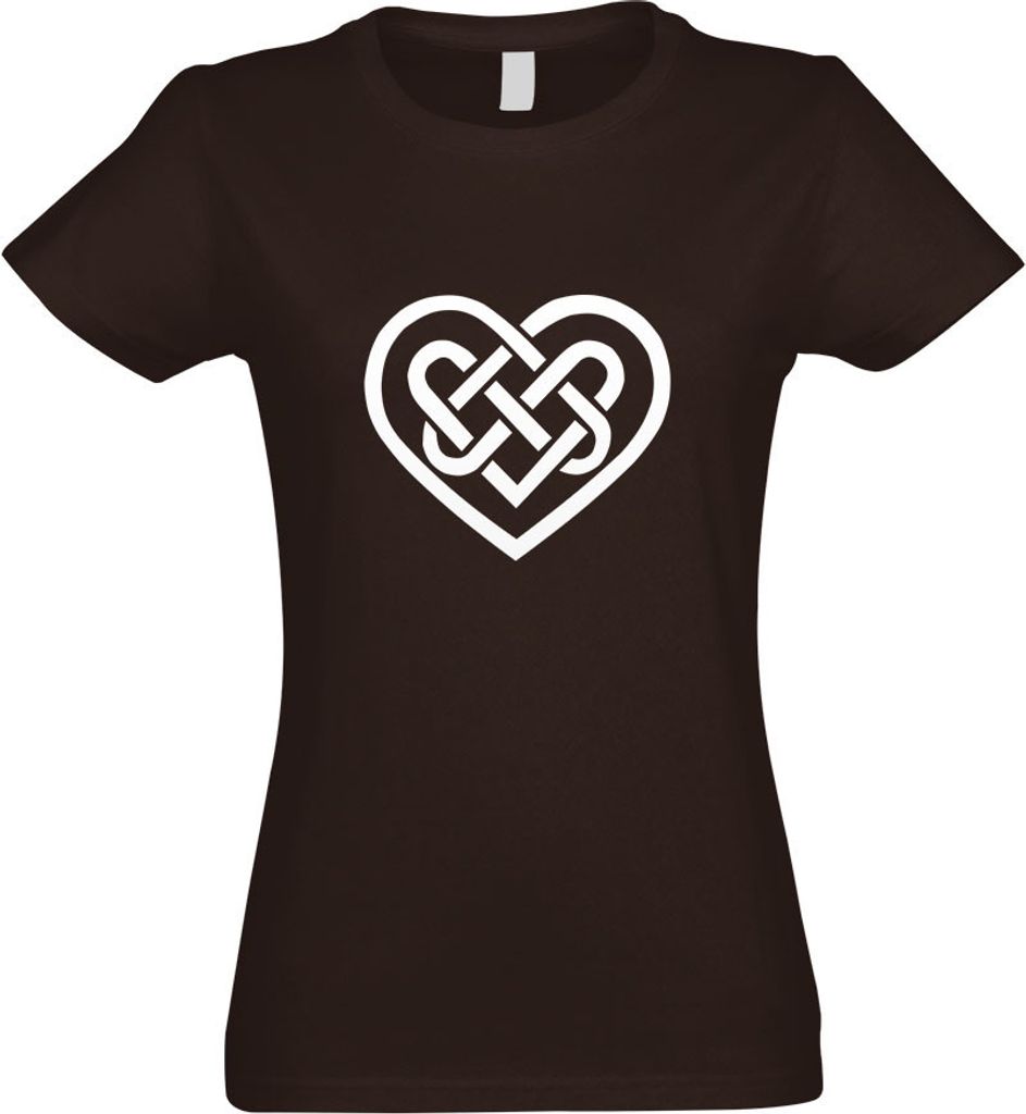 Kiwistar - T-Shirt tailliert - Damen - Chocolate - Celtic Love - Knot - mit Motiv Bedruckt - Funshirt Design - Sport - Freizeit - Damen - S