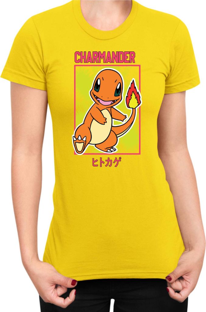 Damen T-Shirt Japan Manga Anime Comics Pokemon 022, Lady L / Gelb