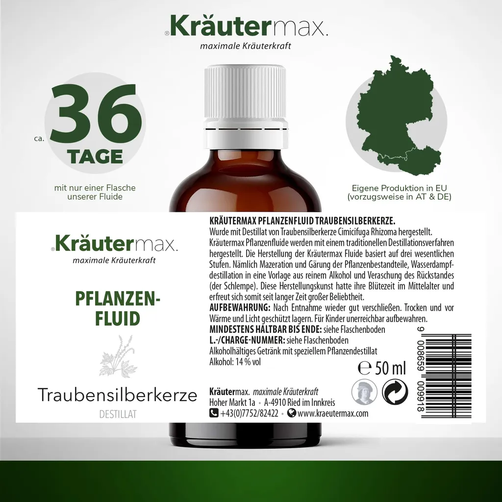 Fluide d'actée à grappes noires 50 ml - Extrait végétal concentré pur - 5