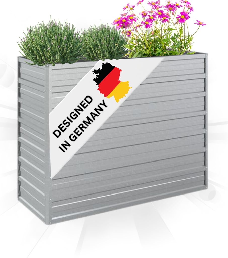 DELUKE® Hochbeet für Garten OSKAR Silber | 100x40x77cm | Produktbild 