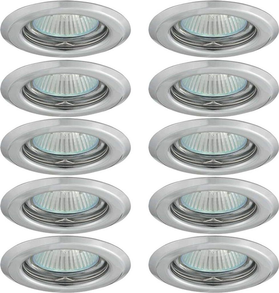 10 x Einbaustrahler Einbauleuchte AXEL 2114 Chrom rund max. 35W ohne Leuchtmittel