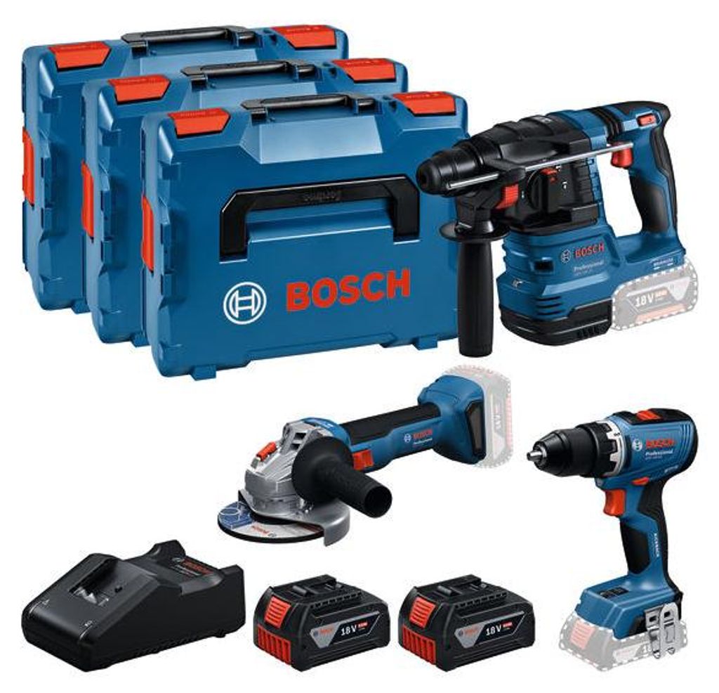 Combo Kit 18V-Set mit 3 Werkzeugen: GSR + GBH + GWS + 2x Produktbild 