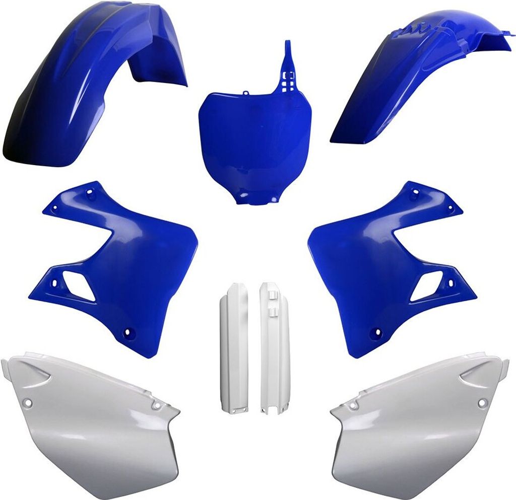 Kunststoffsatz (Kompletter Satz) Für Yamaha Yz 125/250 '00-'01 Inklusive Frontplatte (8658000003) Und Stossdämpferabdeckungen (8392000001) Farbe ...