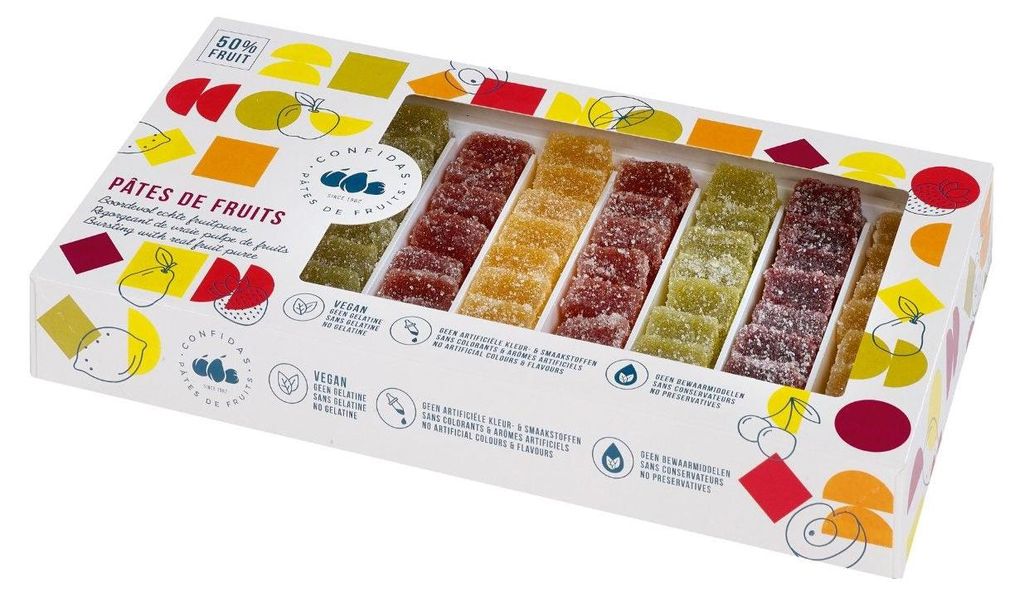 Confidas Paté de Fruits 50% confiserie de fruits carrée Image du produit 