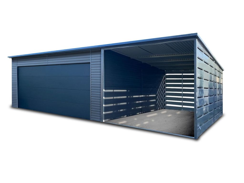 Fertiggarage mit Carport Fertiggarage 6x6 m