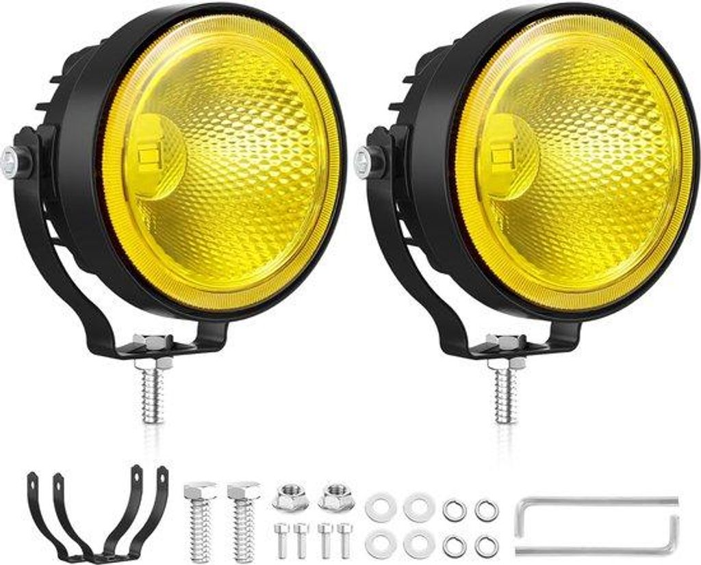 2 Stück 4 Zoll runde LED-Arbeitsscheinwerfer 60W 12/24V Produktbild 