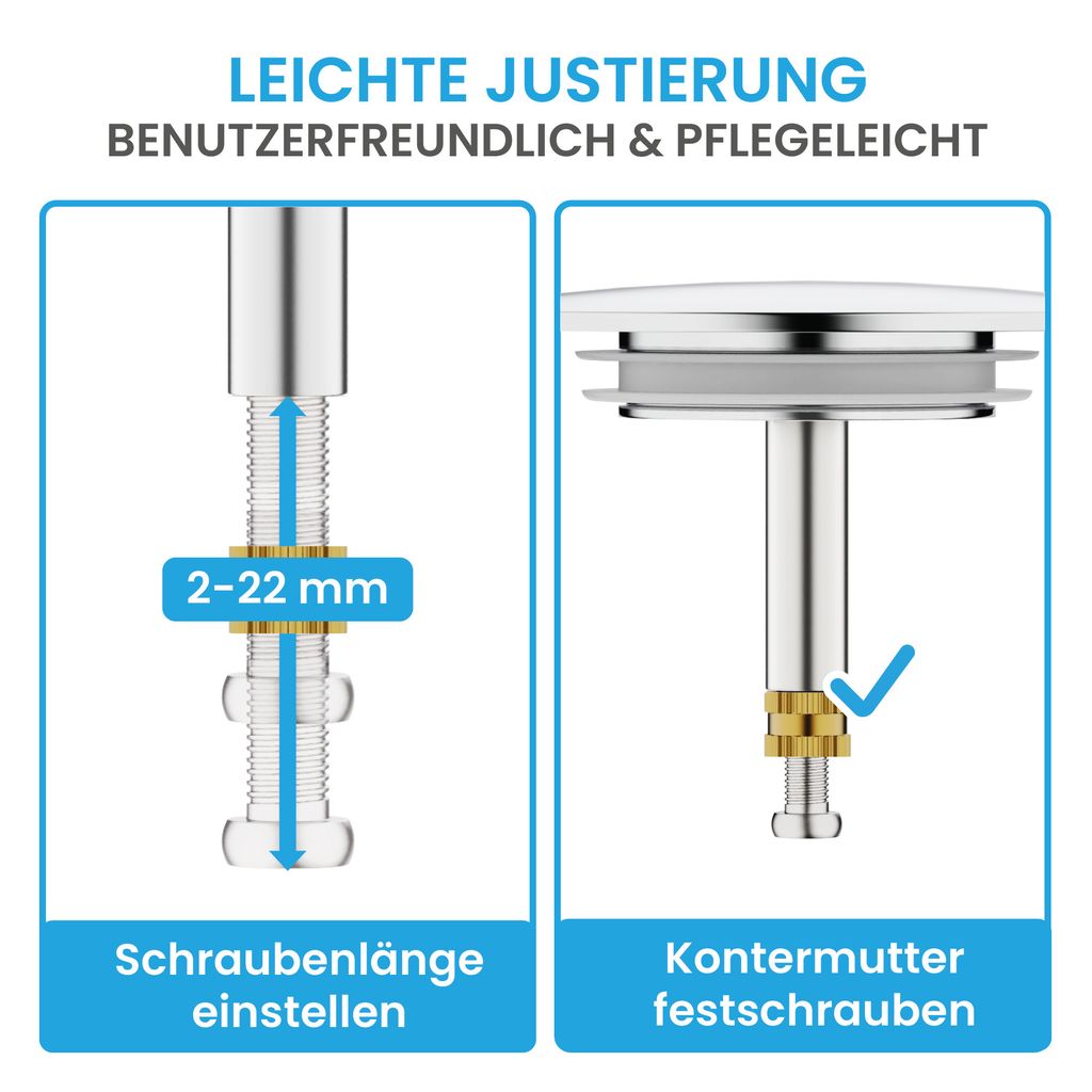 Bächlein Universal Badewannenstöpsel - Abfluss-Stopfen aus Produktbild 4