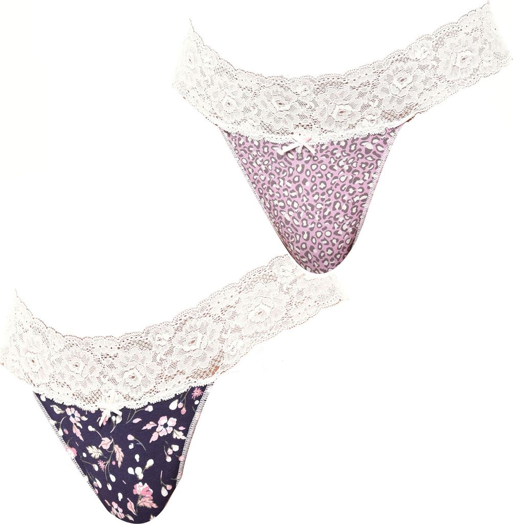 Janira 2er-Pack Baumwoll-Tangas ?Coquettes? JPT1 für Damen