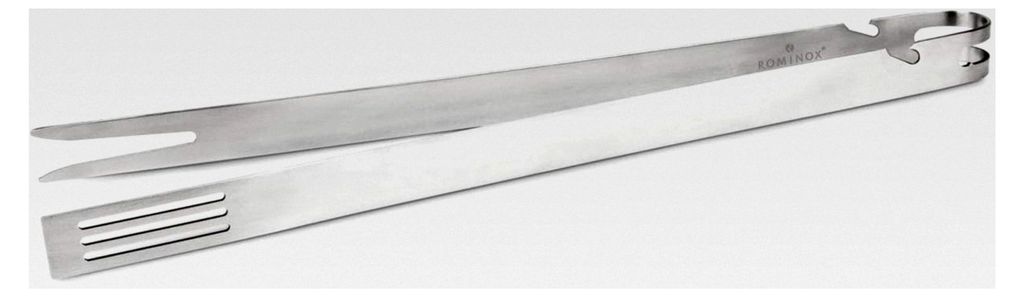 Grillzange 5in1 – Grillzubehör mit fünf Funktionen: Grillzange, Grillgabel, Flaschenöffner, Grillrost-Reiniger & Heber, Länge ca. 40 cm