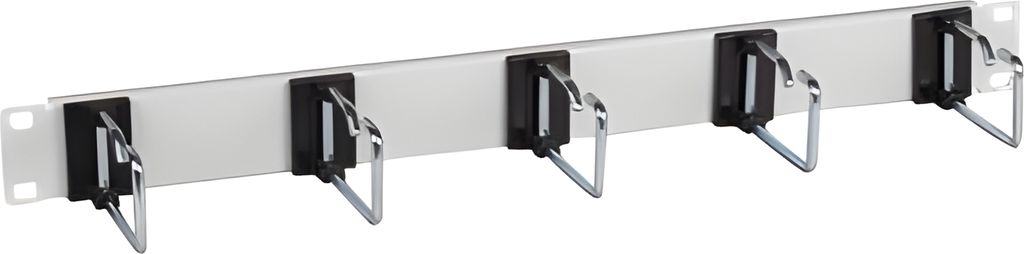 EFB 19" 1HE Kabelführungspanel,5x Stahlbügel 75mm, schwarz