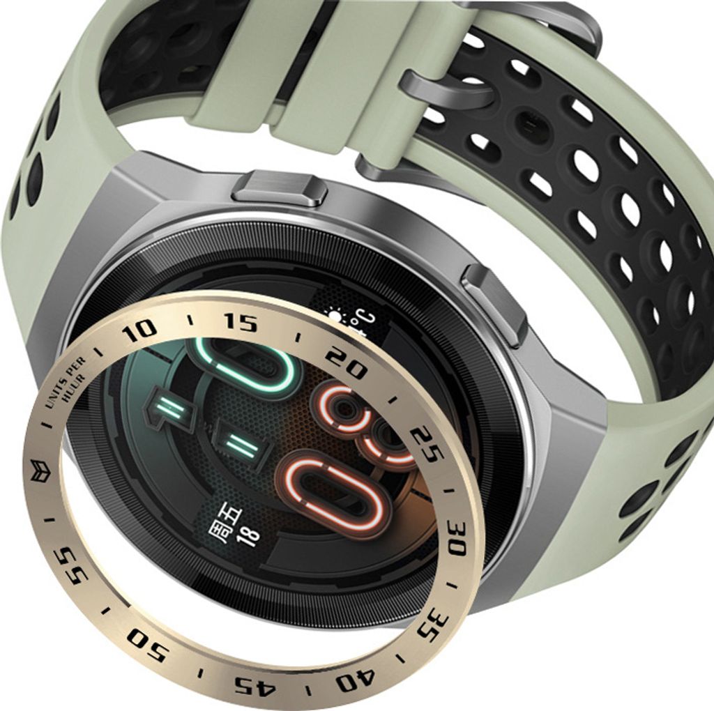 INF Retro Gold Lünette - Schwarzer Text für Huawei Watch GT2E
