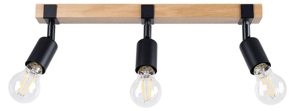 Strahler Metall E27 verstellbar Natur Schwarz 3-flammig länglich Skandinavisch Spot Lampe