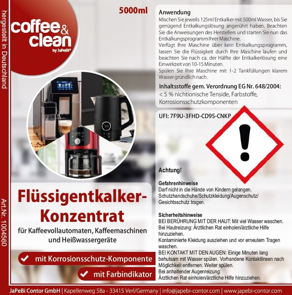 5L Flüssig Entkalker für Kaffeevollautomaten Bosch Jura Produktbild 3