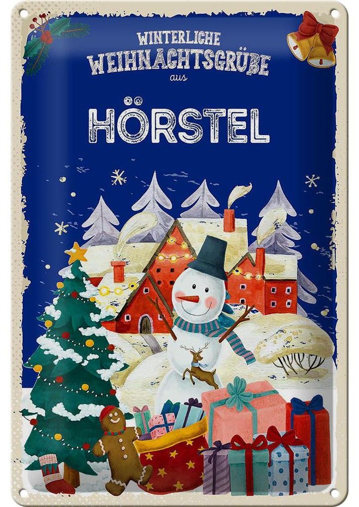 Blechschild Weihnachtsgrüße aus HÖRSTEL 20x30cm