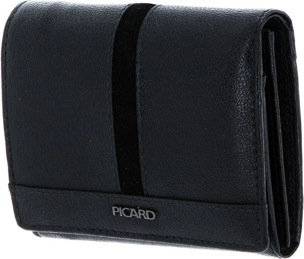 Porte-monnaie Compact en Cuir Noir PICARD Marie 1 Idéal pour Petit Sac